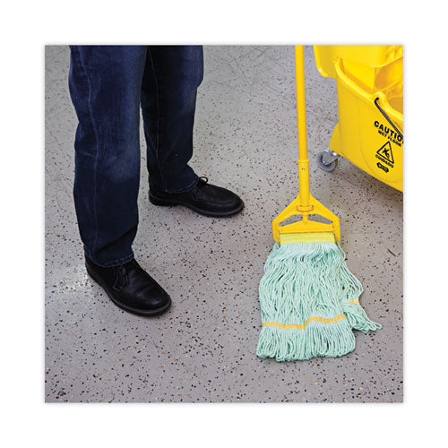 Image of Boardwalk® Ecomop Looped-End Mop Head, Recycled Fibers, Medium Size, Green