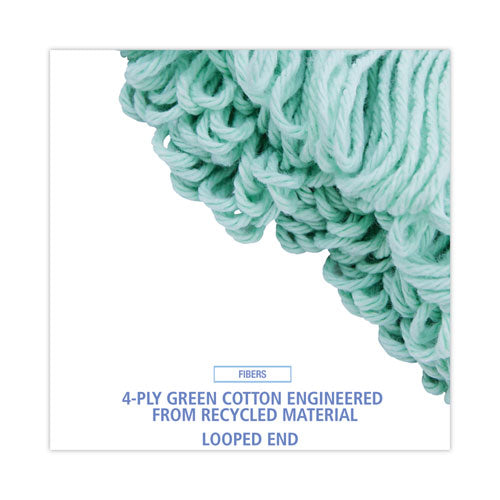 Image of Boardwalk® Ecomop Looped-End Mop Head, Recycled Fibers, Extra Large Size, Green