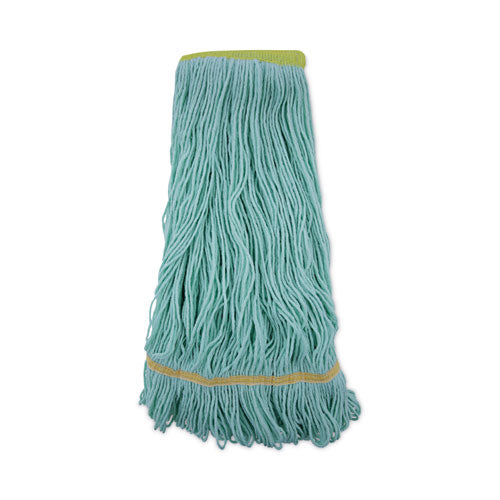 Image of Boardwalk® Ecomop Looped-End Mop Head, Recycled Fibers, Extra Large Size, Green, 12/ct