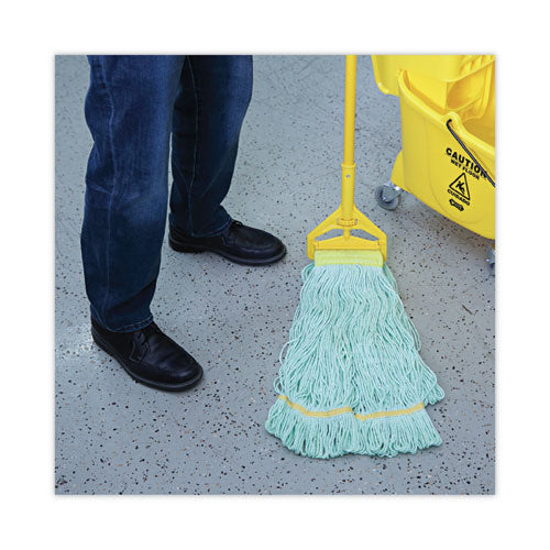 Image of Boardwalk® Ecomop Looped-End Mop Head, Recycled Fibers, Extra Large Size, Green, 12/ct