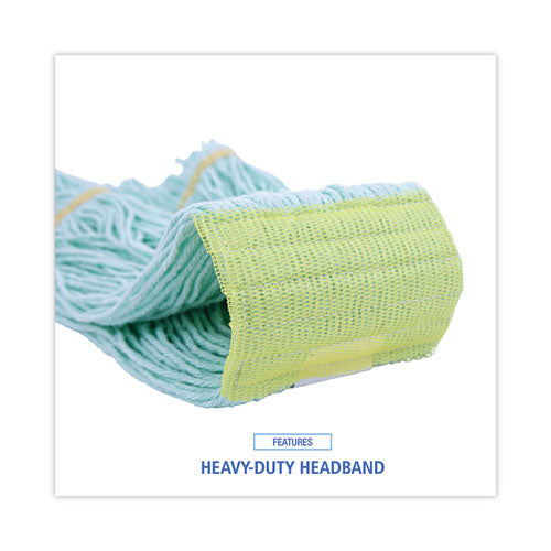 Image of Boardwalk® Ecomop Looped-End Mop Head, Recycled Fibers, Extra Large Size, Green, 12/ct