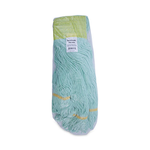 Image of Boardwalk® Ecomop Looped-End Mop Head, Recycled Fibers, Extra Large Size, Green, 12/ct