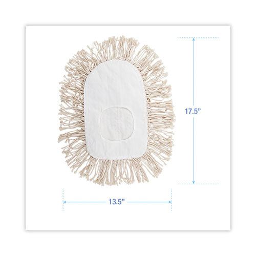 Image of Boardwalk® Wedge Dust Mop Head, Cotton, 17.5 x 13.5, White
