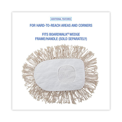 Image of Boardwalk® Wedge Dust Mop Head, Cotton, 17.5 x 13.5, White
