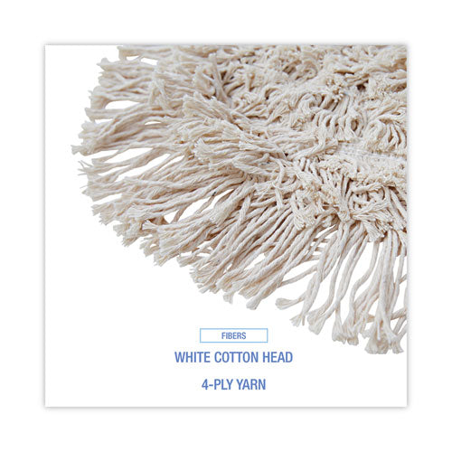 Image of Boardwalk® Wedge Dust Mop Head, Cotton, 17.5 x 13.5, White