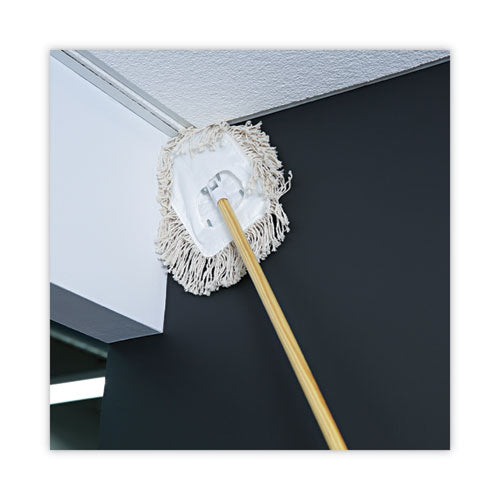Image of Boardwalk® Wedge Dust Mop Head, Cotton, 17.5 x 13.5, White