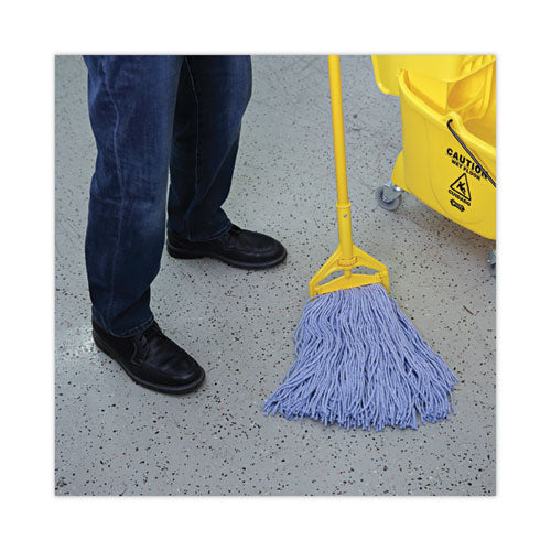 Image of Boardwalk® Mop Head, Standard Head, Cotton/synthetic Fiber, Cut-End, #24, Blue, 12/carton