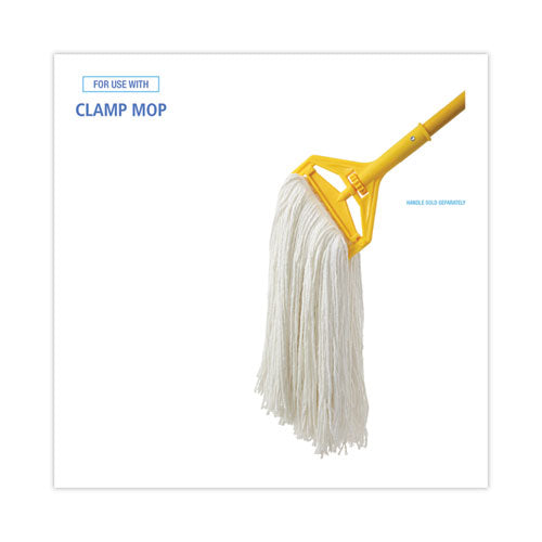 Image of Boardwalk® Cut-End Wet Mop Head, Rayon, No. 32, White, 12/carton