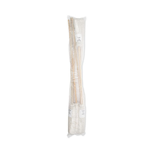 Image of Boardwalk® Handle/Deck Mops, #16 White Cotton Head, 48" Natural Wood Handle