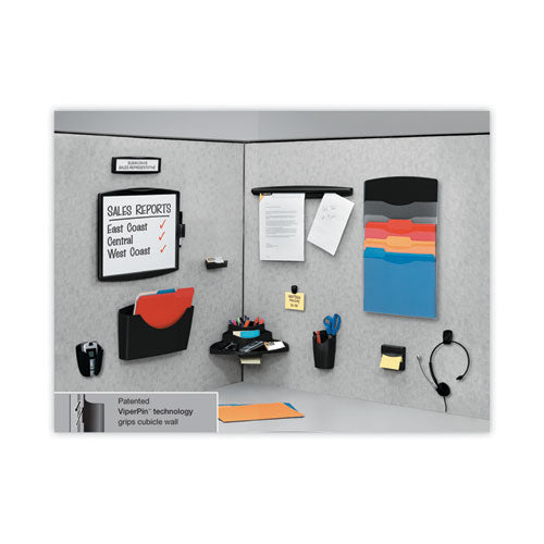 Image of Fellowes® Plastic Partition Additions Nameplate, 9 x 0.75 x 2.5, Fabric Panel Mount, Dark Graphite