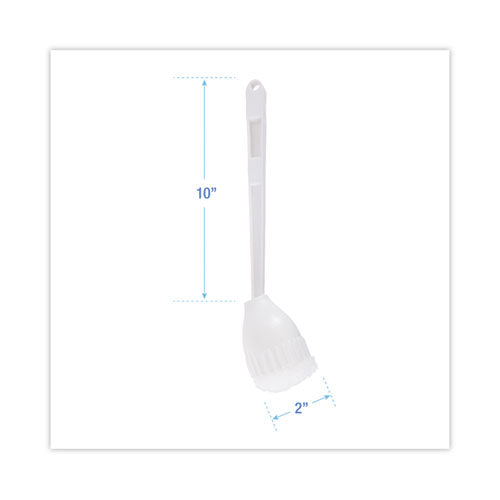 Image of Boardwalk® Cone Toilet Bowl Mop, 10" Handle, 2" Mop Head, White, 25/Carton
