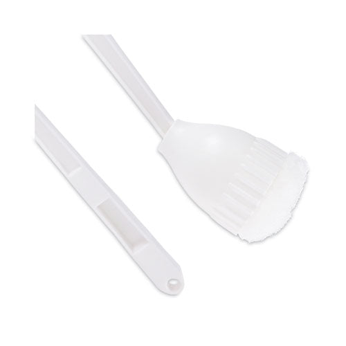Image of Boardwalk® Cone Toilet Bowl Mop, 10" Handle, 2" Mop Head, White, 25/Carton