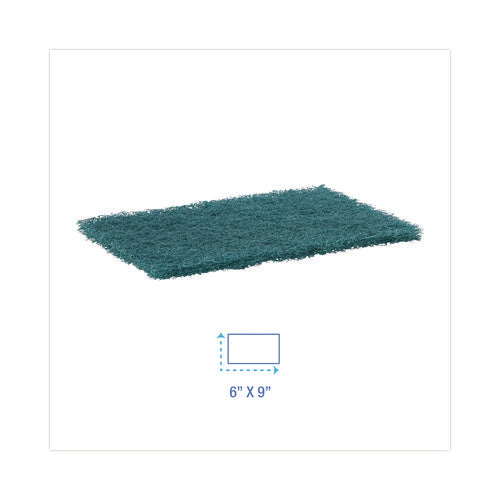 Image of Boardwalk® Heavy-Duty Scouring Pad, 6 x 9, Green, 15/Carton