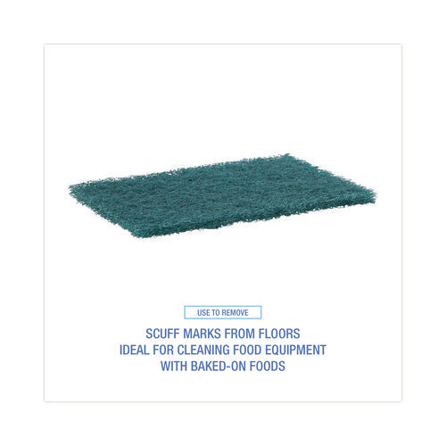 Image of Boardwalk® Heavy-Duty Scouring Pad, 6 x 9, Green, 15/Carton