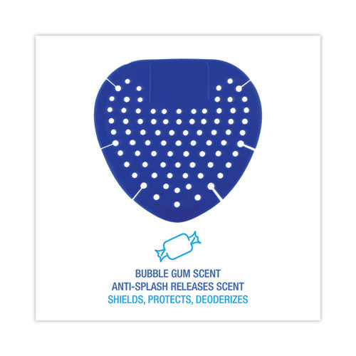 Image of Boardwalk® Deodorizing Urinal Screen, Bubblegum Scent, Blue, Dozen