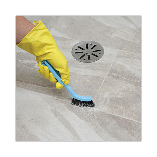 Image of Boardwalk® Grout Brush, Black Nylon Bristles, 8.13" Blue Plastic Handle
