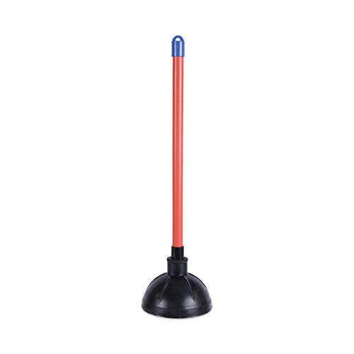 Image of Boardwalk® Toilet Plunger, 18" Plastic Handle, 5.63" Dia, Red/black, 6/carton