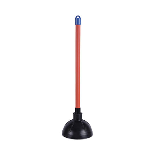 Image of Boardwalk® Toilet Plunger, 18" Plastic Handle, 5.63" Dia, Red/black