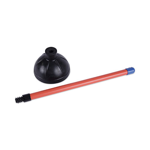 Image of Boardwalk® Toilet Plunger, 18" Plastic Handle, 5.63" Dia, Red/black