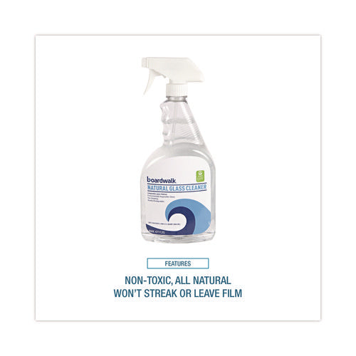 Image of Boardwalk® Natural Glass Cleaner, Unscented, 32 oz Trigger Spray Bottle, 12/Carton