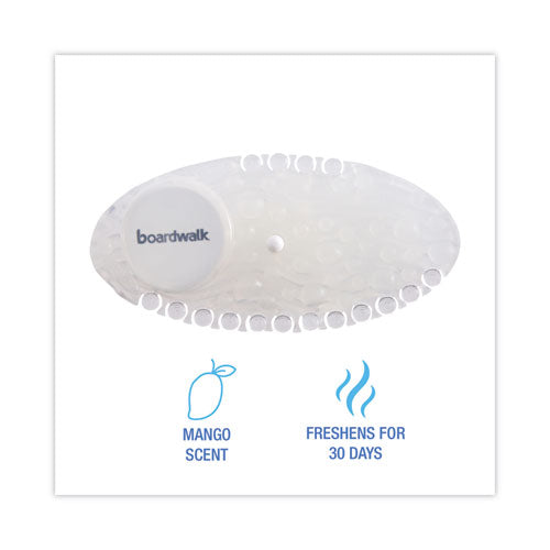 Image of Boardwalk® Curve Solid Air Freshener, Mango, Clear, 10/Box, 6 Boxes/Carton