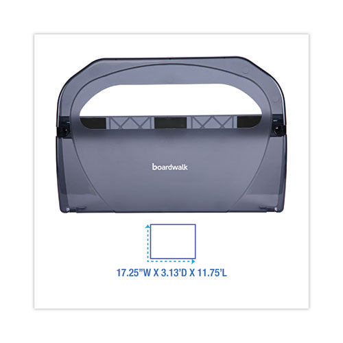 Image of Boardwalk® Toilet Seat Cover Dispenser, 17.25 X 3.13 X 11.75, Smoke Black
