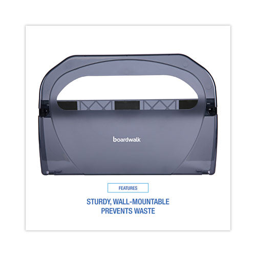 Image of Boardwalk® Toilet Seat Cover Dispenser, 17.25 X 3.13 X 11.75, Smoke Black