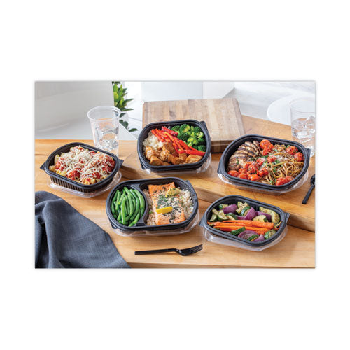 Image of Pactiv Evergreen EarthChoice MealMaster Container, 16 oz, 8.13 x 6.5 x 1, Black, Plastic, 252/Carton