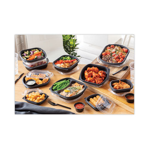 Image of Pactiv Evergreen EarthChoice MealMaster Container, 16 oz, 8.13 x 6.5 x 1, Black, Plastic, 252/Carton