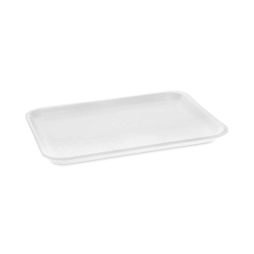 Image of Pactiv Evergreen Meat Tray, #4 Shallow, 9.13 x 7.13 x 0.65, White, Foam, 500/Carton