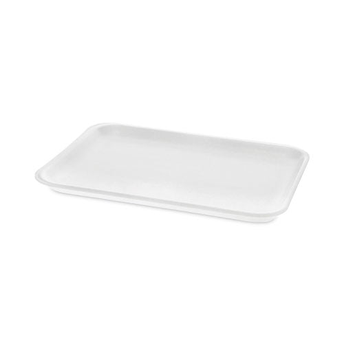Image of Pactiv Evergreen Meat Tray, #4 Shallow, 9.13 x 7.13 x 0.65, White, Foam, 500/Carton