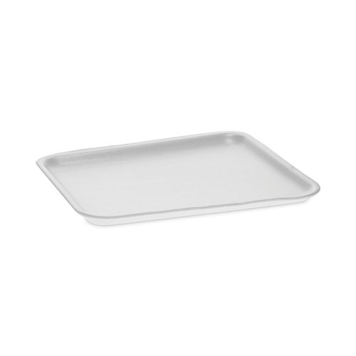 Image of Pactiv Evergreen Supermarket Tray, #8S, 10 x 8 x 0.65, White, Foam, 500/Carton