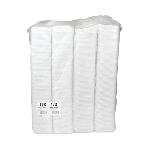 Image of Pactiv Evergreen Supermarket Tray, #17, 8.3 x 4.8 x 0.65, White, Foam, 1,000/Carton