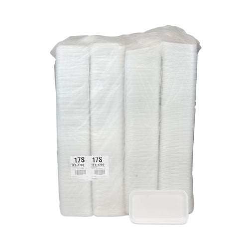 Image of Pactiv Evergreen Supermarket Tray, #17, 8.3 x 4.8 x 0.65, White, Foam, 1,000/Carton