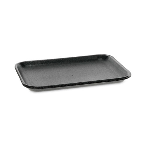Image of Pactiv Evergreen Supermarket Tray, #2S, 8.2 x 5.7 x 0.65, Black, Foam, 500/Carton