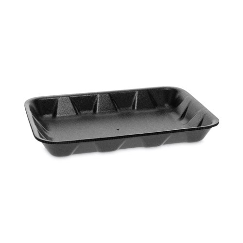 Image of Pactiv Evergreen Supermarket Tray, #4D1, 9.5 x 7 x 1.25, Black, Foam, 500/Carton