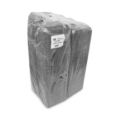 Image of Pactiv Evergreen Supermarket Tray, #4D1, 9.5 x 7 x 1.25, Black, Foam, 500/Carton