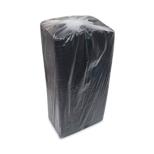 Image of Pactiv Evergreen Supermarket Tray, #4D1, 9.5 x 7 x 1.25, Black, Foam, 500/Carton