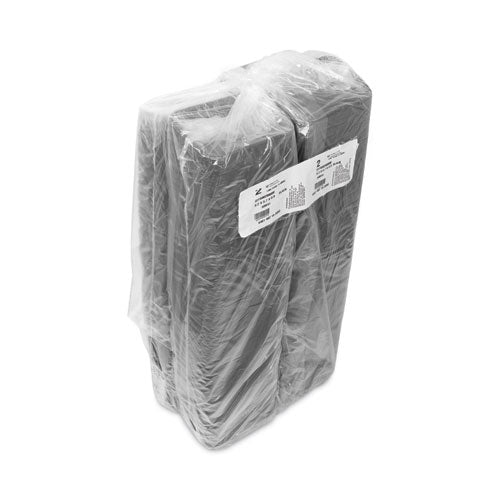 Image of Pactiv Evergreen Supermarket Tray, #2, 8.2 x 5.7 x 0.91, Black, Foam, 500/Carton