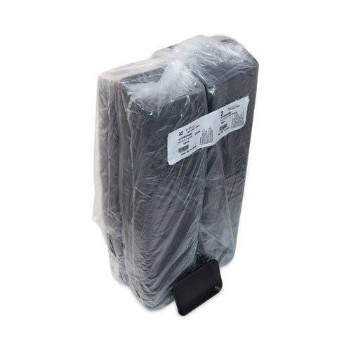Image of Pactiv Evergreen Supermarket Tray, #2, 8.2 x 5.7 x 0.91, Black, Foam, 500/Carton