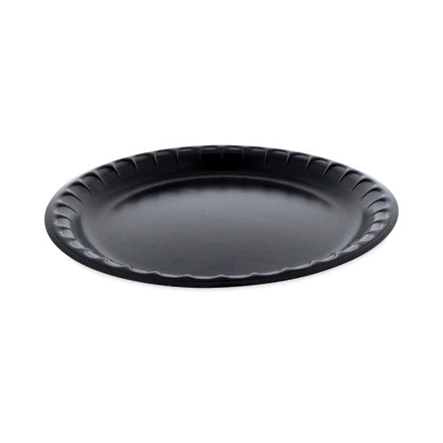 Image of Pactiv Evergreen Placesetter Deluxe Laminated Foam Dinnerware, Plate, 10.25" dia, Black, 540/Carton