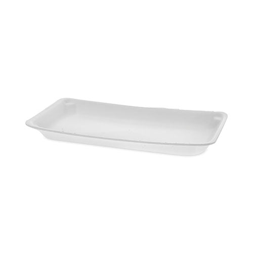 Image of Pactiv Evergreen Supermarket Tray, #10P, 10.75 x 5.5 x 1.2, White, Foam, 400/Carton