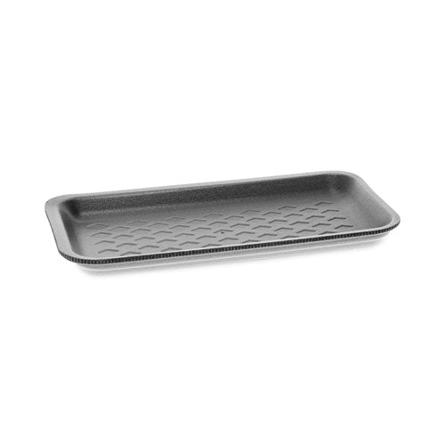 Image of Pactiv Evergreen Supermarket Tray, #17S, 8.38 x 4.5 x 0.69, Black, Foam, 1,000/Carton