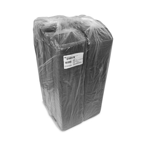 Image of Pactiv Evergreen Supermarket Tray, #17S, 8.38 x 4.5 x 0.69, Black, Foam, 1,000/Carton