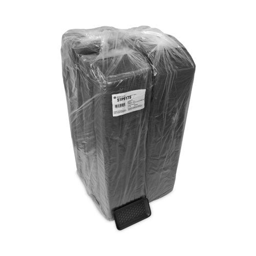 Image of Pactiv Evergreen Supermarket Tray, #17S, 8.38 x 4.5 x 0.69, Black, Foam, 1,000/Carton