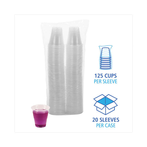 Image of Boardwalk® Translucent Plastic Cold Cups, 3 oz, 125/Sleeve, 20 Sleeves/Carton