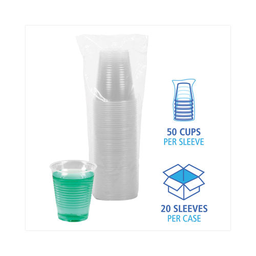 Image of Boardwalk® Translucent Plastic Cold Cups, 12 oz, 50/Sleeve, 20 Sleeves/Carton