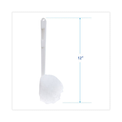 Image of Boardwalk® Deluxe Toilet Bowl Mop, 12" Handle, 2" Mop Head, White