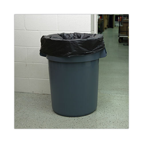 Image of Boardwalk® High-Density Can Liners, 45 gal, 19 mic, 40" x 46", Black, Perforated Roll, 25 Bags/Roll, 6 Rolls/Carton