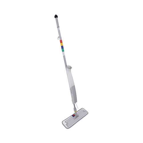 Image of Boardwalk® Bucketless Microfiber Mop System, 5 X 18 Blue Microfiber Head, 59" Gray Aluminum/polypropylene Handle